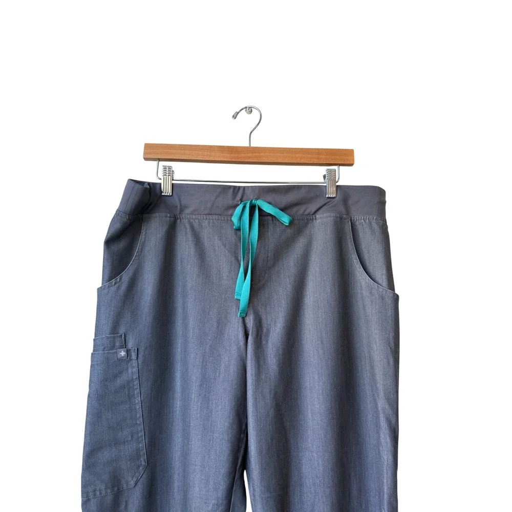 FIGS Womens Kade‎ Scrub Pants Size L Tall Drawstring Graphite Grey Technical